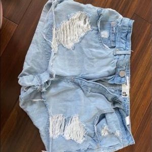 Garage highwaisted jean shorts